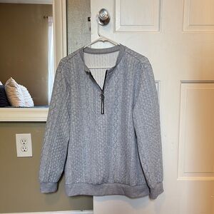 SHEIN Gray Sweater with Zipper Detail